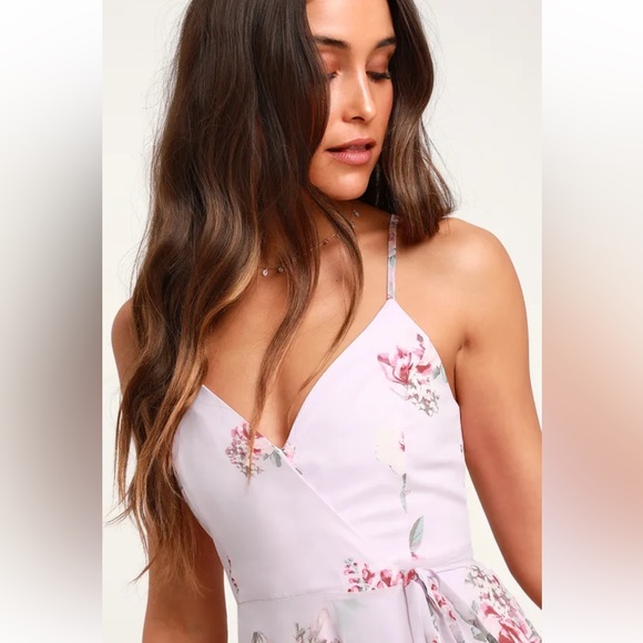 LULUS: Lavender floral wrap maxi dress - Picture 4 of 8